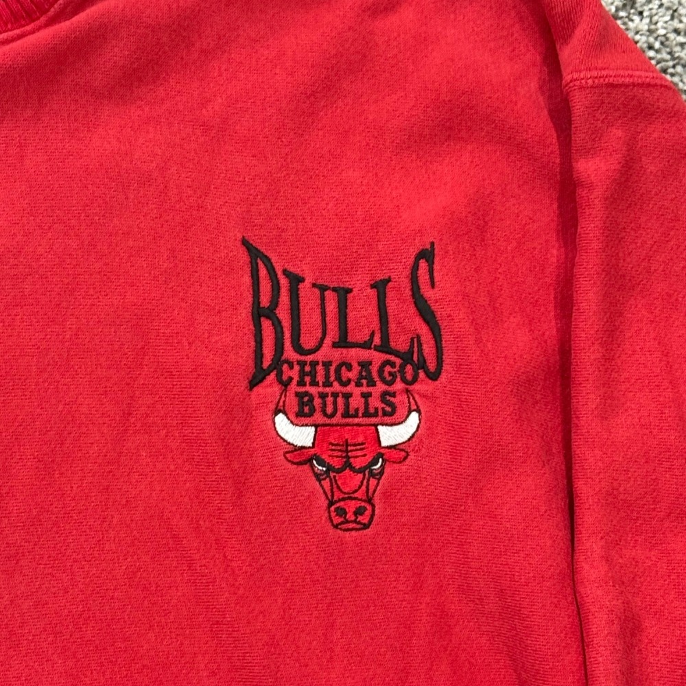 Vintage 90s Chicago Bulls Crewneck Sweatshirt Mens XL Red Embroidered NBA - Picture 5 of 7